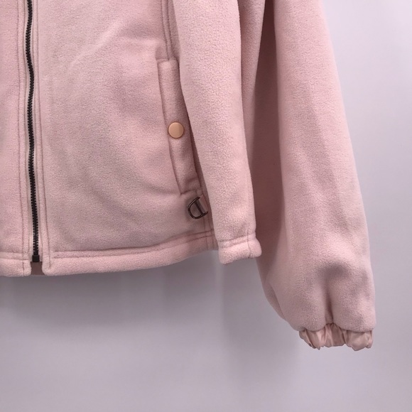 Blush Pink Zip of Fleece Jacket - Picture 4 of 6